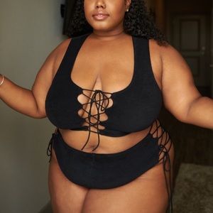 NWT Savage x Fenty Lace Up Terry Cloth Set